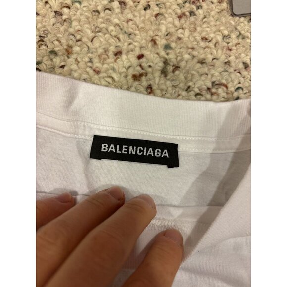 Balenciaga White Back Logo Tee - Picture 5 of 5
